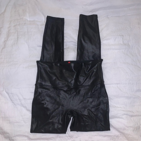 Spanx Faux Leather Black Tight Leggings - Picture 2 of 5